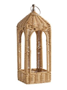 My Texas House Woven Rattan Lantern, 14.75", Summer 2026